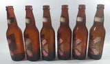 Vintage 9" Tall Lucky Lager Extra Dry Beer Amber Brown Glass Bottle Set of 6