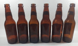 Vintage 9" Tall Lucky Lager Extra Dry Beer Amber Brown Glass Bottle Set of 6