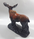 Vintage Drip Glaze Dark Brown Moose Pottery Sculpture
