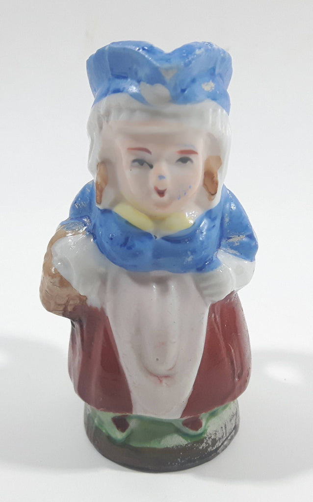 Vintage Toby Style Colonial Woman Miniature Ceramic Pottery Figurine M ...