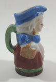 Vintage Toby Style Colonial Woman Miniature Ceramic Pottery Figurine Mug Cup Made in Japan