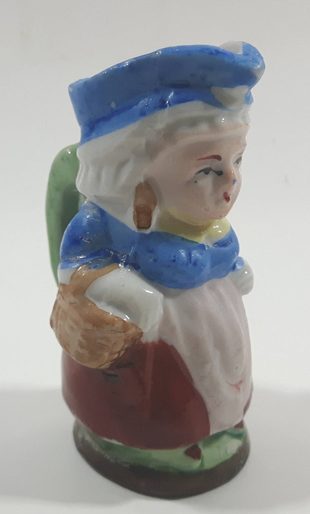 Vintage Toby Style Colonial Woman Miniature Ceramic Pottery Figurine M ...