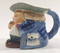 Vintage Toby Style Face Head Hand Painted Ceramic Pottery Figurine Mug Cup 2 1/2" Tall
