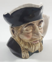 Vintage Toby Style Face Head Hand Painted Ceramic Pottery Figurine Mug Cup 3 1/2" Tall Made in Japan