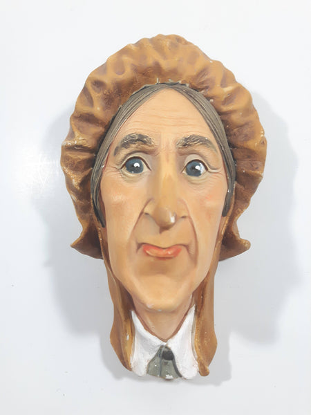 Vintage 1964 Bossons England Betsey Trotwood Chalkware 3D Face Head Wall Decor