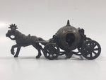 Vintage Miniature Cinderella Horse Drawn Carriage Metal Pencil Sharpener Doll House Furniture Size with Rolling Wheels