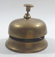Antique Hotel Front Desk Customer Service Heavy Brass Counter Top Bell 3 5/8" Diameter
