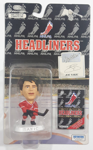1996 Corinthian Headliners Signature Edition NHL NHLPA Ice Hockey Player Joe Sakic Figure New in Package Red Version