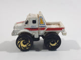 1987 Road Champs Tow Truck City Towing White Micro Mini Die Cast Toy Car Vehicle