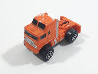 1988 Road Champs Semi Tractor Truck Orange Micro Mini Die Cast Toy Car Vehicle