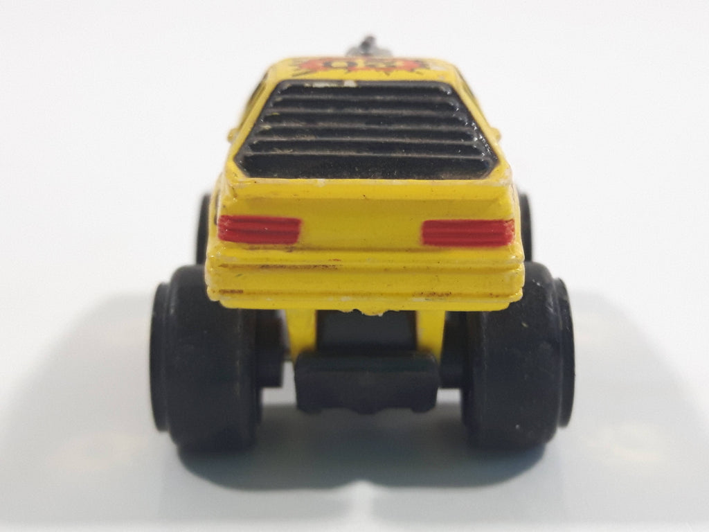 1987 Road Champs 1980s Ford Mustang Yellow Micro Mini Die Cast Toy Car ...