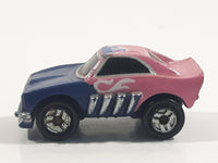 1987 Galoob Micro Machines Dodge Charger Blue Pink Micro Mini Die Cast Toy Car Vehicle