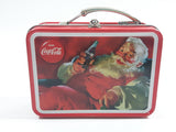 Drink Coca Cola Coke Santa Claus Themed Miniature Hinged Tin Metal Container Box