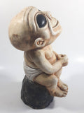 Funattic Designs Alien Baby Heavy Chalkware Style 10 1/2" Tall Figure Decorative Ornament