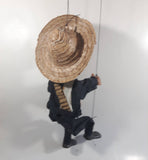 Vintage Mexican Mariachi Style Marionette Puppet with Sombrero and Gun with Wood Handle 14-15"