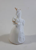 Vintage Giftcraft White Unicorn Themed Bone China Bell 4" Tall