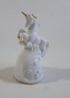 Vintage Giftcraft White Unicorn Themed Bone China Bell 4" Tall