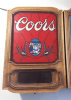 Rare Full Version Vintage 1981 Adolph Coors Beer Western Cowboy Themed Print Attachment Light Up Electric Large 38" Wide Wall Sign
