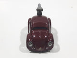 2010 Hot Wheels Volkswagen Beetle (Tooned) Metalflake Dark Red Die Cast Toy Car Vehicle