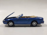 2000 Johnny Lightning Playing Mantis 237 Jaguar XK8 Convertible Blue Die Cast Toy Car Vehicle with Opening Hood
