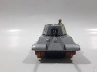 Vintage 1974 Lesney Matchbox Battle Kings K-104 King Tiger Tank Silver Army Die Cast Toy Car Vehicle - No Tracks