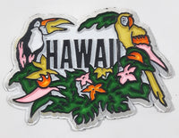 Hawaii Toucan Parrot Birds and Flowers Themed 1 5/8" x 2 1/4" Rubber Fridge Magnet