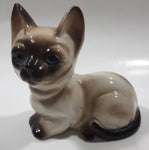 Vintage 1970s NC Cameron & Sons Siamese Cat Laying Down Porcelain Figurine