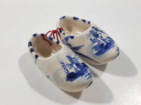 Delft Blue Holland Windmill Decor 2" Long Ceramic Clog Shoes Set