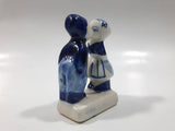 Vintage Delft Blue Holland Hand Painted Kissing Couple Boy and Girl Miniature 2" Tall Figurine