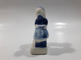 Vintage Delft Blue Holland Hand Painted Kissing Couple Boy and Girl Miniature 2" Tall Figurine