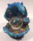 Dolphin and Coral Themed Resin Miniature Snow Globe - Water Drained
