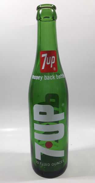 Vintage 7up Money Back Bottle 10 Fluid Ounces Green Glass Bottle 3589