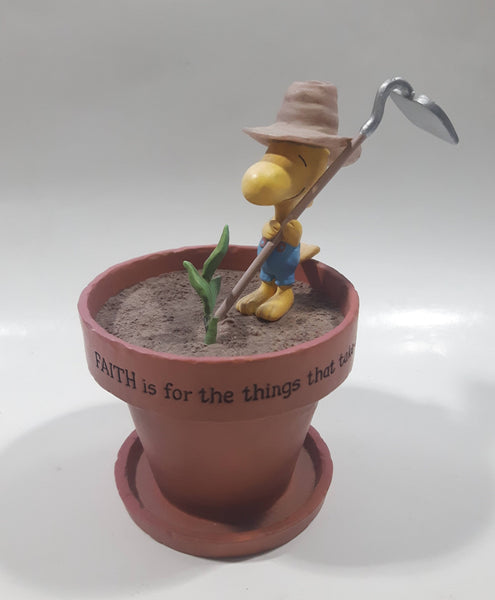 2010 Hallmark Peanuts Gallery "FAITH is for the things that take a while" Woodstock As A Gardener Detailed Resin Ornament