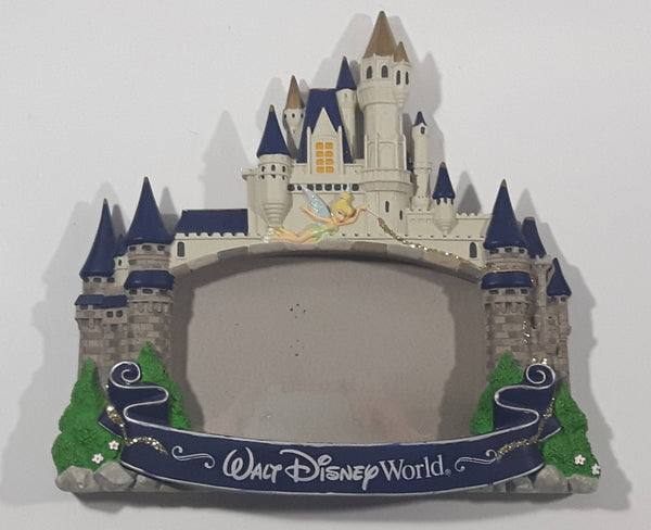 Authentic Original Disney Parks Walt Disney World Tinkerbell on Disney Castle 3D Resin Picture Photo Frame