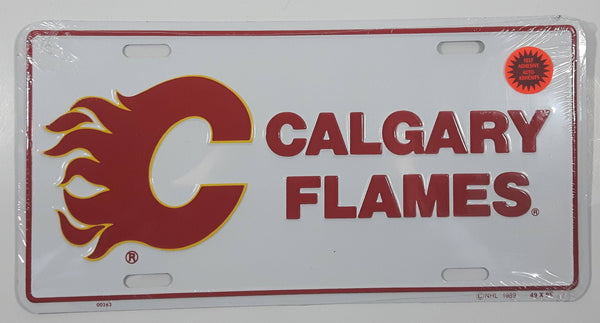 1989 Calgary Flames NHL Ice Hockey Team Metal Vehicle License Plate Tag