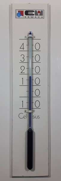 Esmach S.P.A. Thermometer Temperature Gauge 3 3/4" x 17" Wood Plaque Advertising Product
