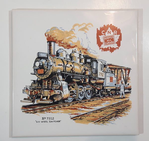 Canadian National Railway CNR "Serves All Canada" No. 7312 "Six-Wheel Switcher" Ceramic Tile