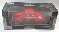 2012 Motor Max American Classics Premium Die-Cast Collection 1940 Ford Deluxe Red 1:18 Scale Die Cast Toy Car Vehicle New in Box