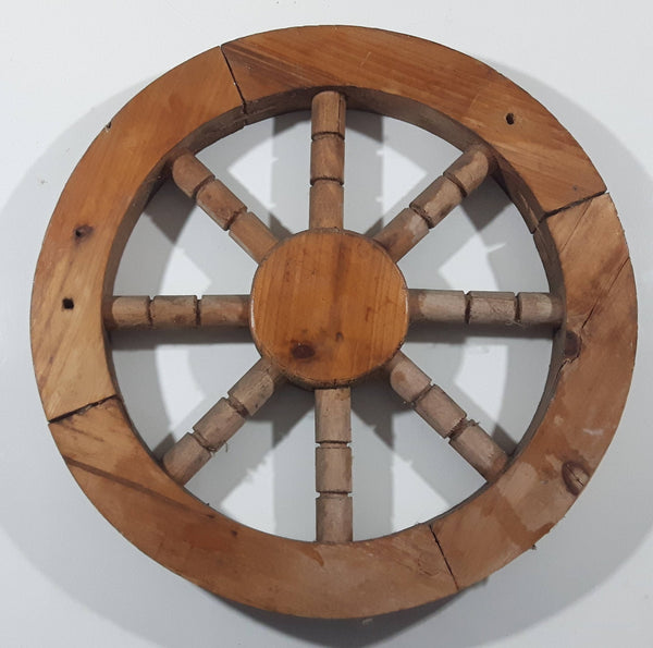 Wagon Wheel Ship's Wheel 14" Diameter Wooden Folk Art