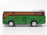 Unknown Brand Green and White Sight Seeing Tour Bus Die Cast Toy Car Vehicle