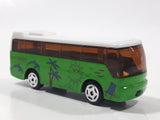 Unknown Brand Green and White Sight Seeing Tour Bus Die Cast Toy Car Vehicle