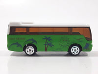 Unknown Brand Green and White Sight Seeing Tour Bus Die Cast Toy Car Vehicle