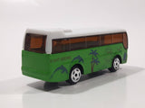 Unknown Brand Green and White Sight Seeing Tour Bus Die Cast Toy Car Vehicle