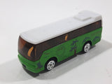 Unknown Brand Green and White Sight Seeing Tour Bus Die Cast Toy Car Vehicle