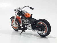Maisto 1958 Harley Davidson Duo Glide Motor Cycle Motorbike Orange and Black Die Cast Toy Car Vehicle Missing Seat
