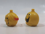 2017 THOIP Mr Men Little Miss Characters Yellow 1" Tall Stacking Plastic Toy Figures