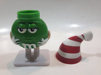 Mars M&M's Christmas Themed Green Character 4 1/4" Tall Plastic Toy Figure