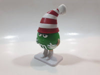 Mars M&M's Christmas Themed Green Character 4 1/4" Tall Plastic Toy Figure