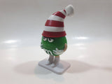 Mars M&M's Christmas Themed Green Character 4 1/4" Tall Plastic Toy Figure