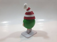 Mars M&M's Christmas Themed Green Character 4 1/4" Tall Plastic Toy Figure